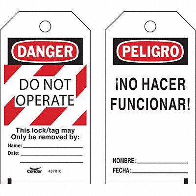 Lockout Tag Rectangle 5-3/4 H 3 W PK25