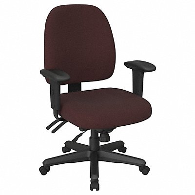 Desk Chair Fabric Burgundy 17-21 Seat Ht