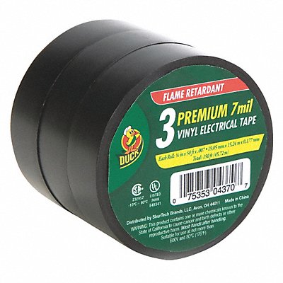 Electrical Tape 0.75 inx 50yd Black PK3