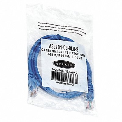 Patch Cables CAT5e 3 ft Blue