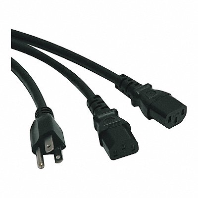 Power Cord 5-15P to C13 Y Splitter 6ft