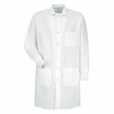 Unisex White 80/20 Lab Coat W/Knit