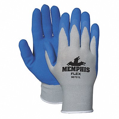 Gloves Nylon Knit Large Blue/Gray PK2