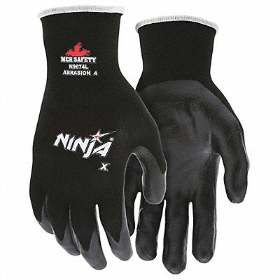 Gloves Coated Large Black PR