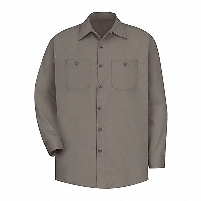 K7978 Mns Ls Khaki Dp Cotton Workshirt XL