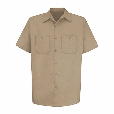 K7983 Mns Ss Khaki Dp Cotton Workshirt XL