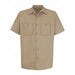 K7983 Mns Ss Khaki Dp Cotton Workshirt XL