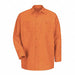 K7990 Mens Ls Orange Poplin Work Shirt XXL