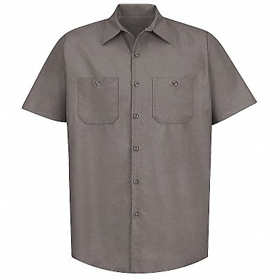 K7993 Mens Ss Gray Poplin Work Shirt XL