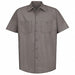 K7993 Mens Ss Gray Poplin Work Shirt 4XL