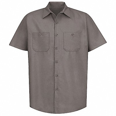 K7994 Mens Ss Gray Poplin Work Shirt XL