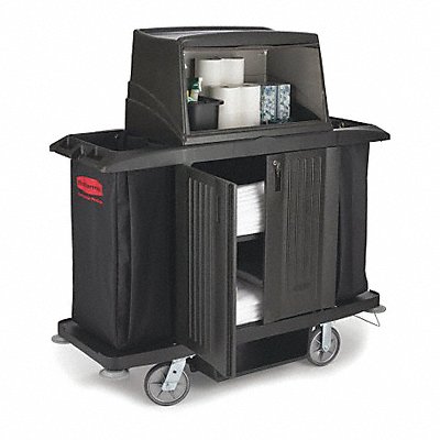 Housekeeping Cart w/Hood Full Size Black