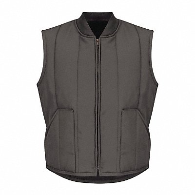 Mns Charcoal Quilted Vest Patch Pkt