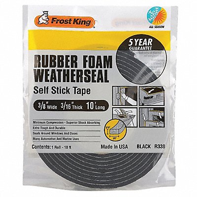 H3681 3/16 ThickRubber Foam Tape 3/8 x10 ft.