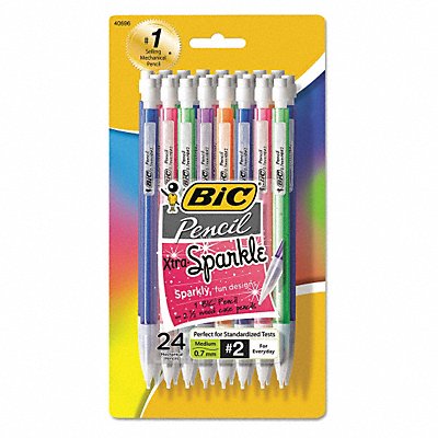 Mechanical Pencil 0.7mm Asst Barrel PK24