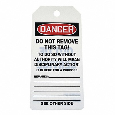 Danger Tag By The Roll 6 1/4in H PK100