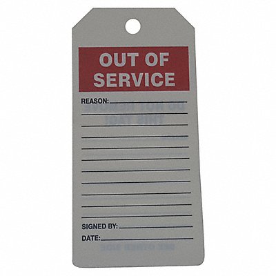 Out of Service Tag By The Roll PK100