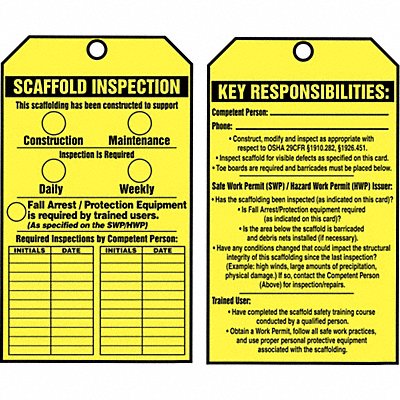 Inspection Tag Roll 6-1/4 x 3 PK100