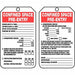 Safety Tag 5 3/4in H 3 1/4in W PK25