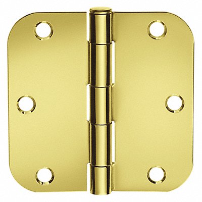 Butt Hinge Screw-On Bright Brass