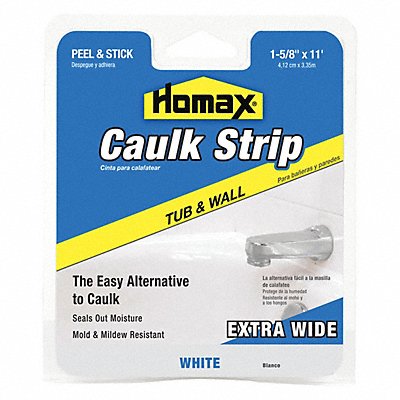 Hybrid Caulking Strip White Tub  Wall