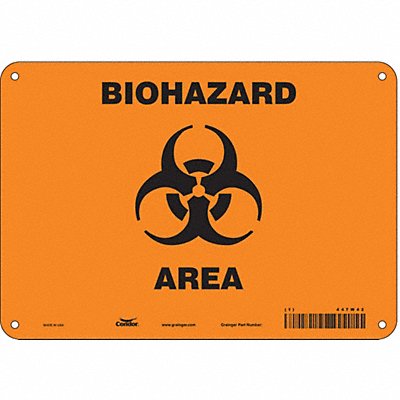 Biohazard Sign 7 in x 10 in Aluminum