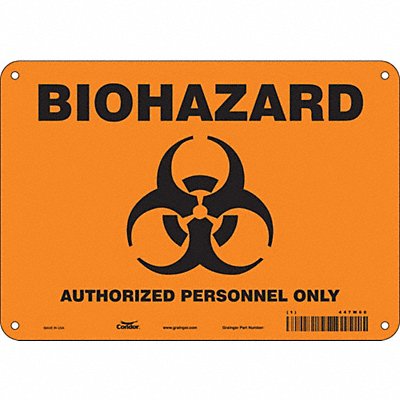 Biohazard Sign 7 in x 10 in Aluminum