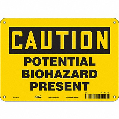 Biohazard Sign 7 in x 10 in Aluminum