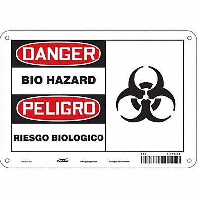 Biohazard Sign 7 in x 10 in Aluminum