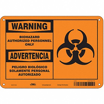 Biohazard Sign 7 in x 10 in Aluminum