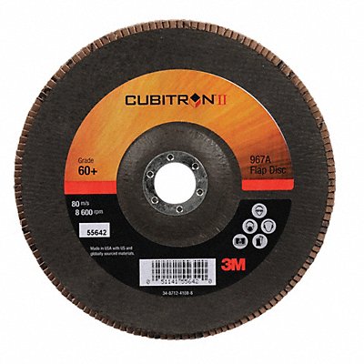 Flap Disc 7 in Dia 7/8 in Arbor 60 Grit