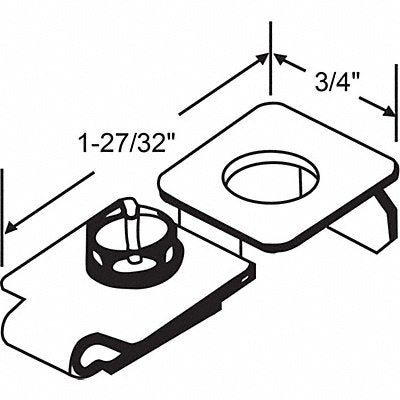 Door Pivot Bracket Steel 1-27/32 L