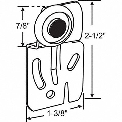 Door Rear Hanger Nylon/Steel 2-1/2 L
