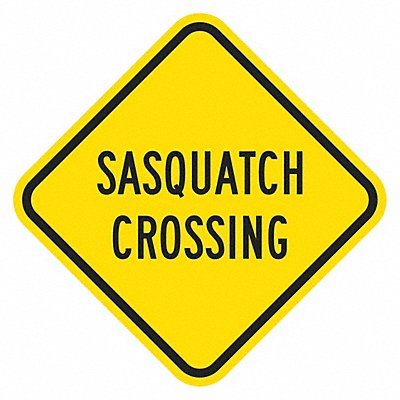 Sasquatch Crossing Traffic Sign 12 x12 