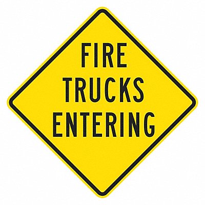 Fire Trucks EntTraffic Sign 12 x 12 