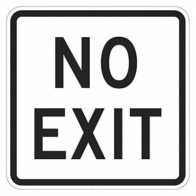 No Exit Sign For Parking Lots 12 x 12 