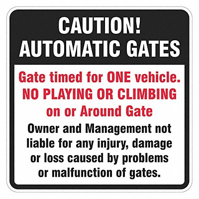 Parking Lot Gate Parking Sign 12 x 12 