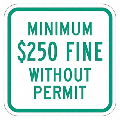 Fine Parking Sign 12 x 12 