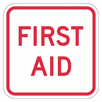 Reflective First Aid Sign 12x12in Alumin
