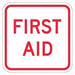 Reflective First Aid Sign 12x12in Alumin