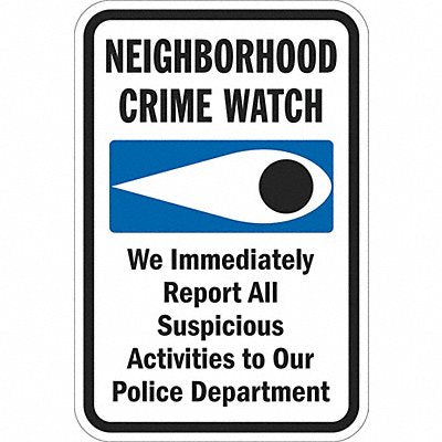 Reflective Crime Watch Sign 18x12in Alum