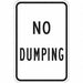 Reflective No Dumping Sign 18x12in Alum