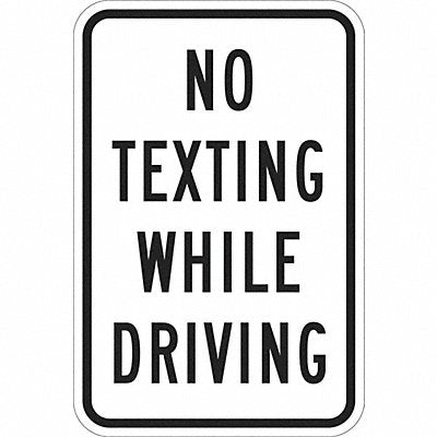 No Texting Traffic Sign 18 x 12 