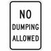Reflective No Dumping Sign 18x12in Alum