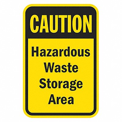 Rflctv Hazardous Waste Caut Sign 18x12in