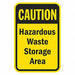 Rflctv Hazardous Waste Caut Sign 18x12in