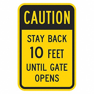 Rflctv Gate Caution Sign 18x12in Alum