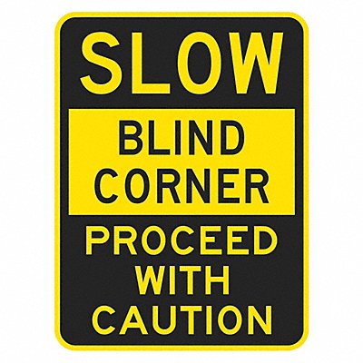 Blind Corner Traffic Sign 18 x 12 