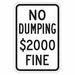 Reflective No Dumping Sign 18x12in Alum
