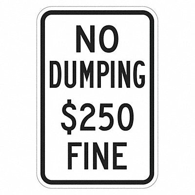 Reflective No Dumping Sign 18x12in Alum